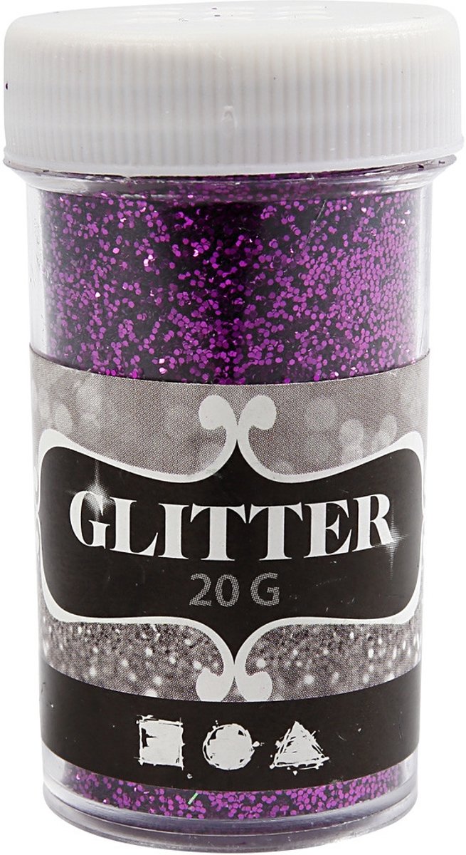 Glitter, d: 35 mm, h: 60 mm, paars, 20gr [HOB-284285]